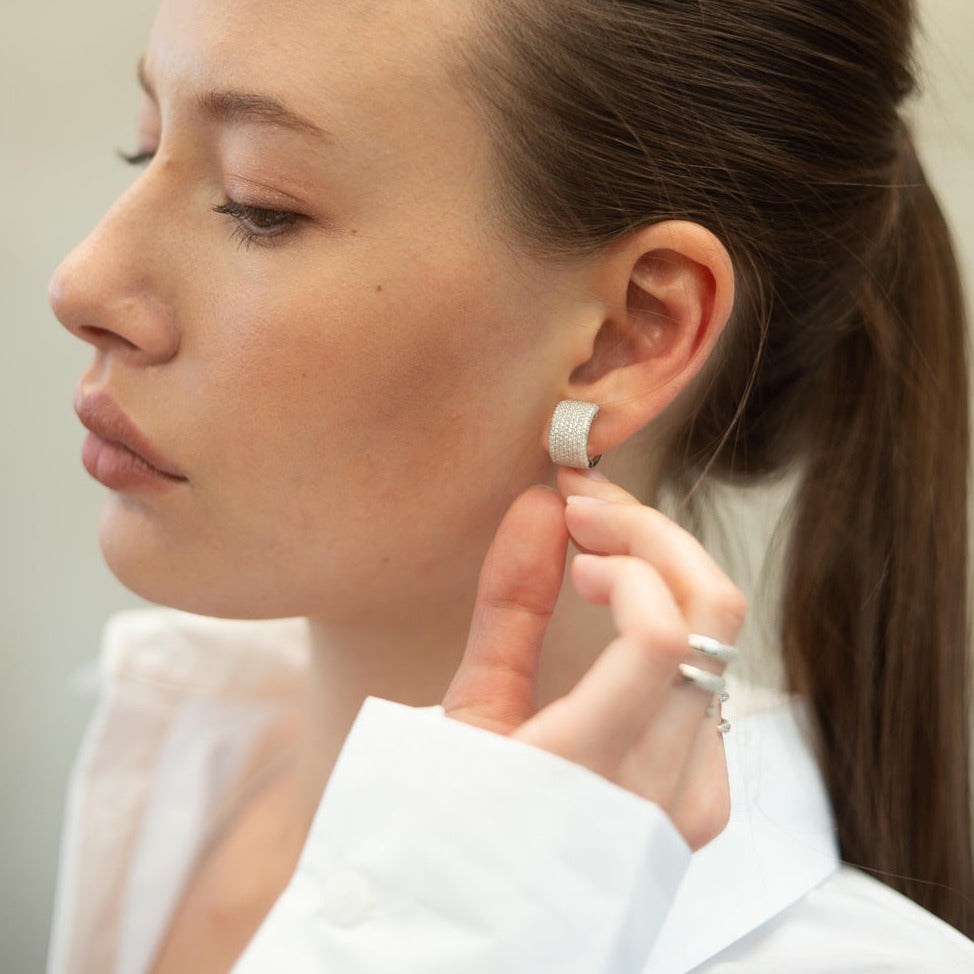 Pave Huggie Earrings