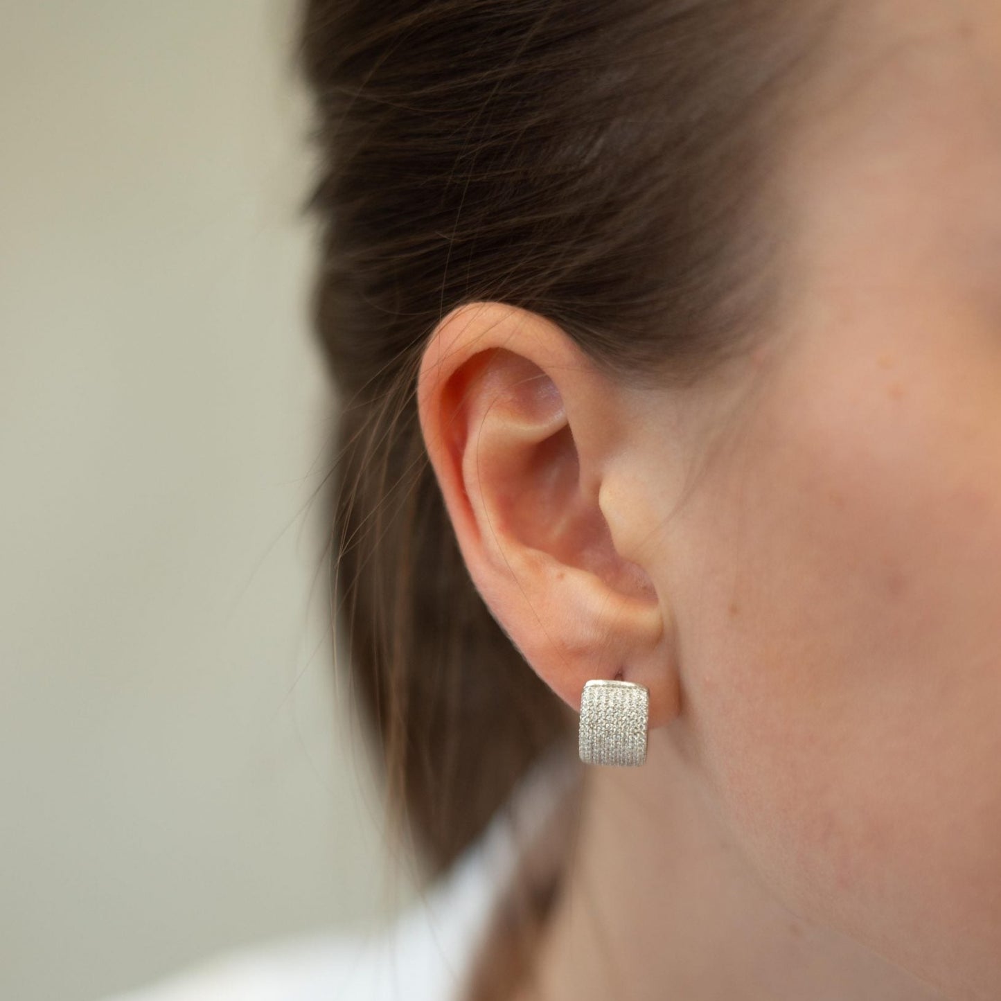 Pave Huggie Earrings