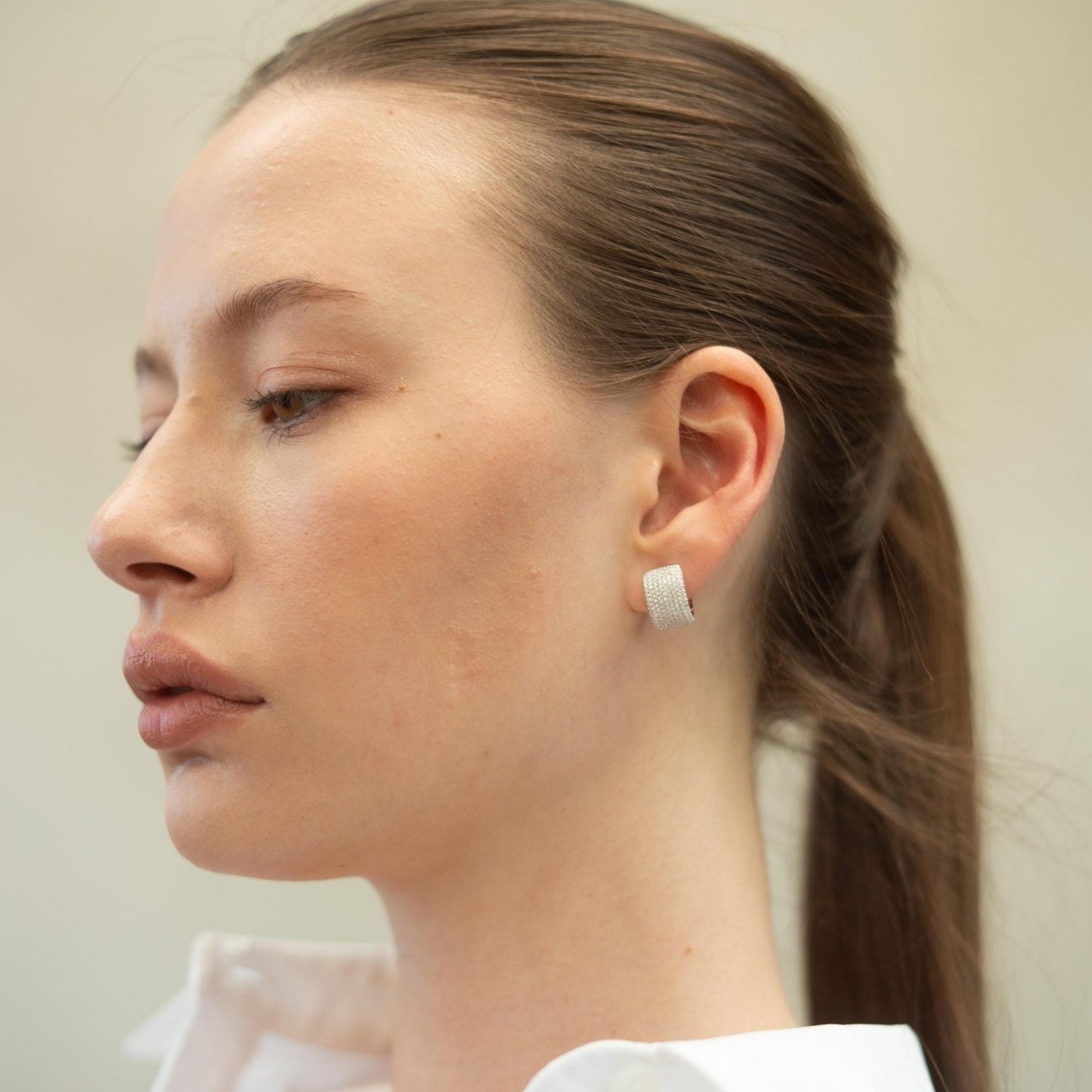 Pave Huggie Earrings