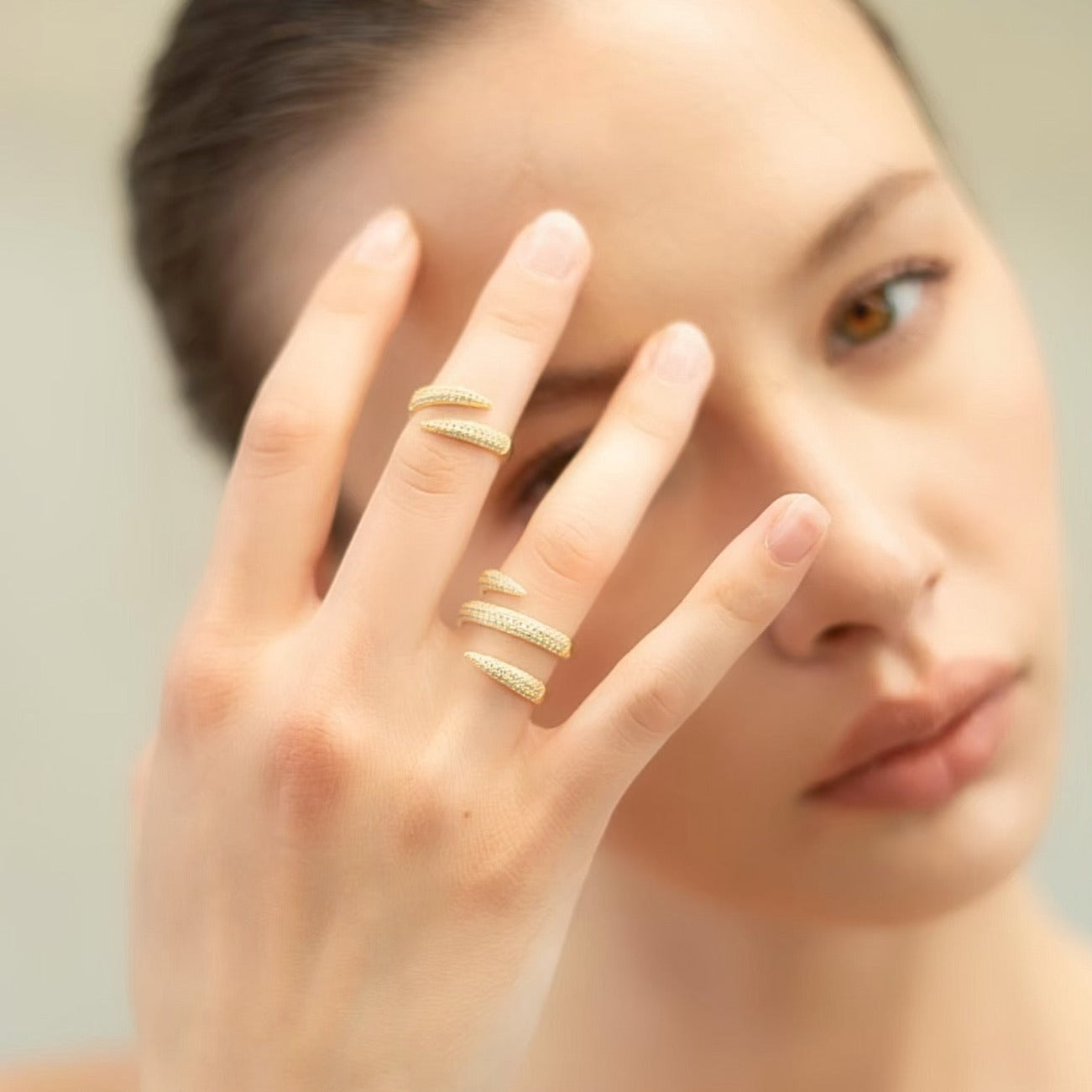 Diamond Double Claw Ring