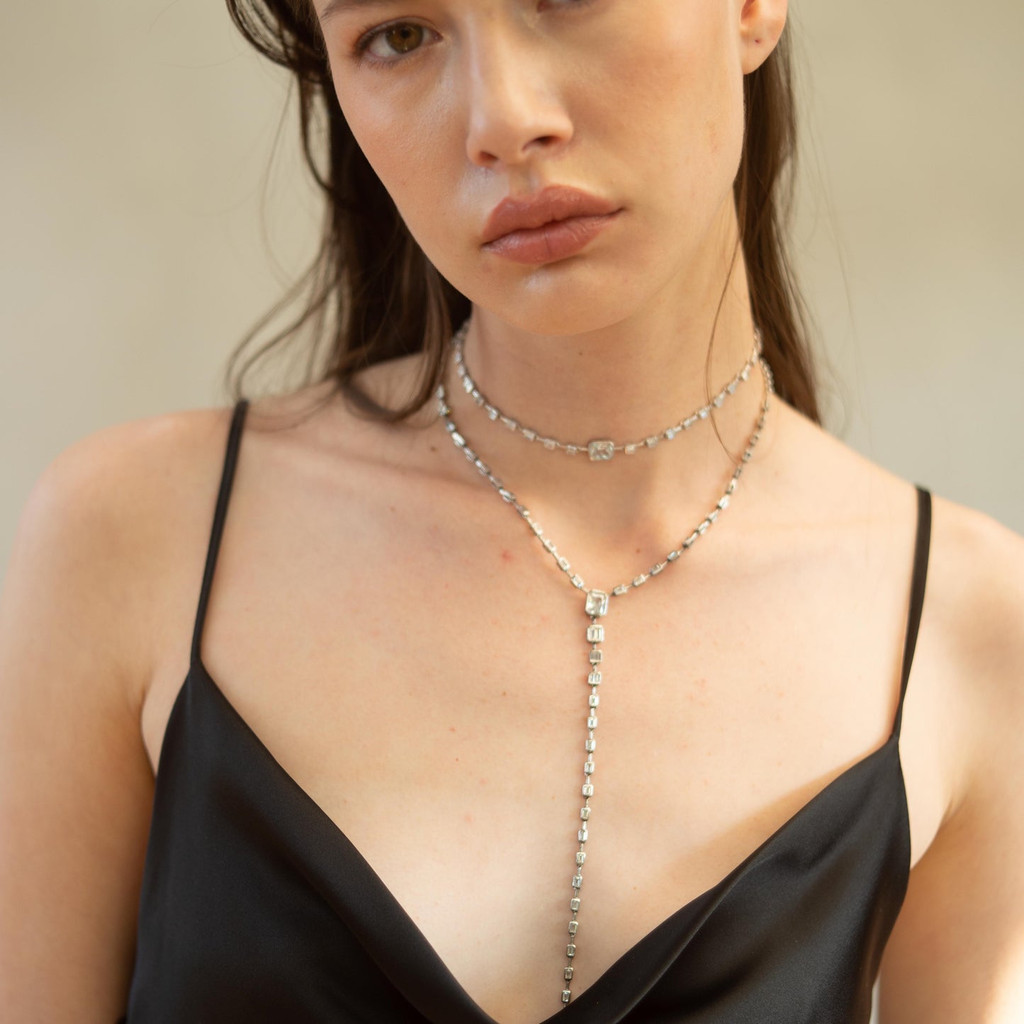 Baguette Lariat Necklace