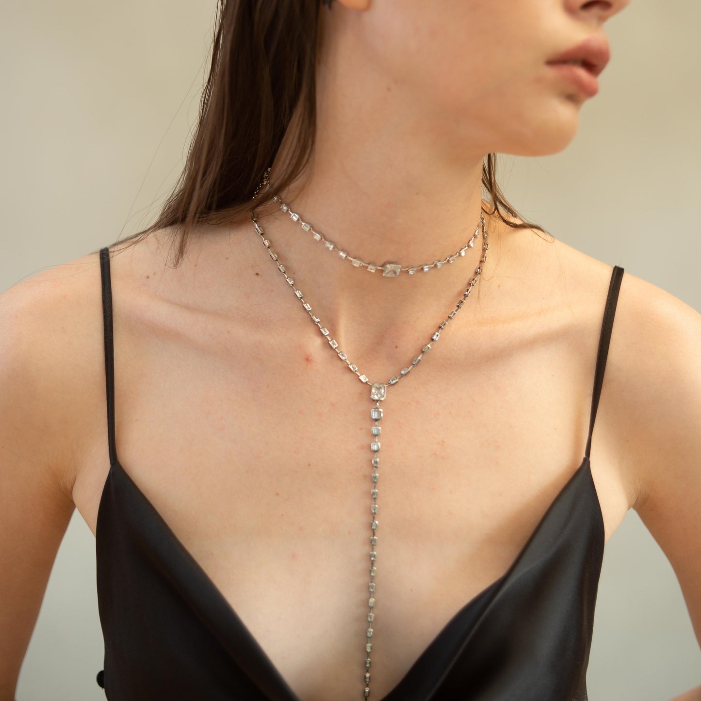 Baguette Lariat Necklace