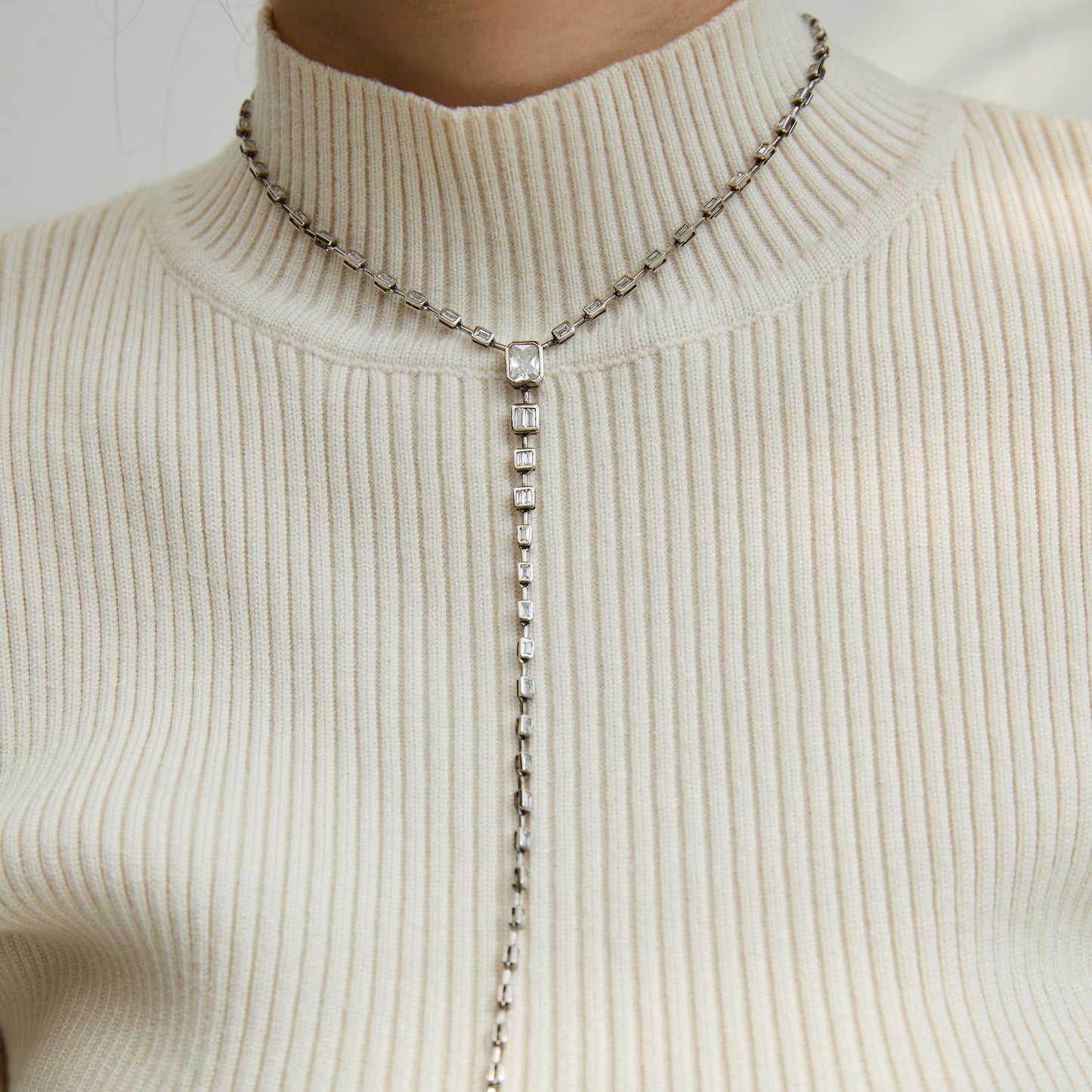 Baguette Lariat Necklace
