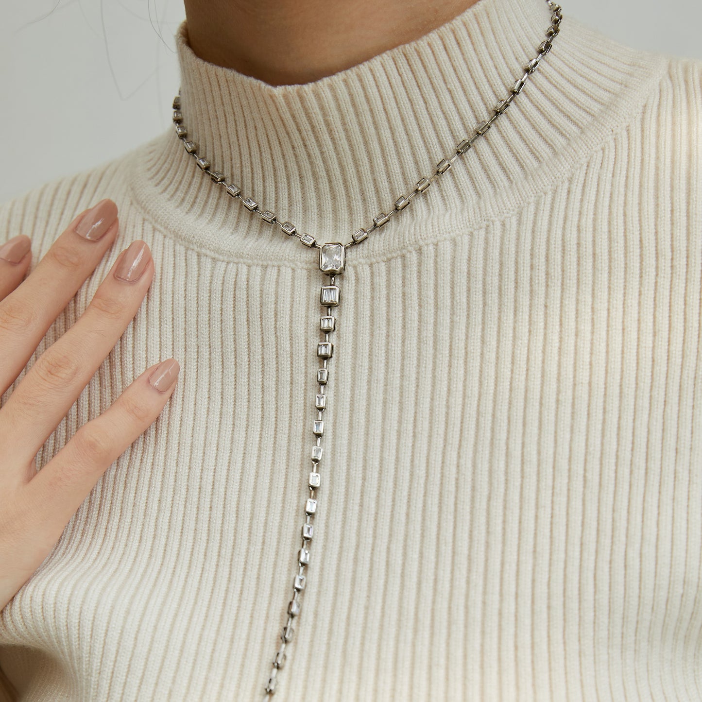 Baguette Lariat Necklace