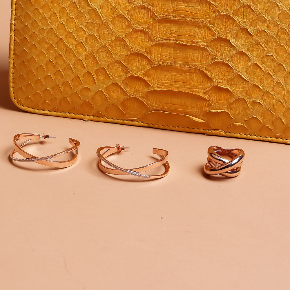 Twisted Rose Gold Hoops