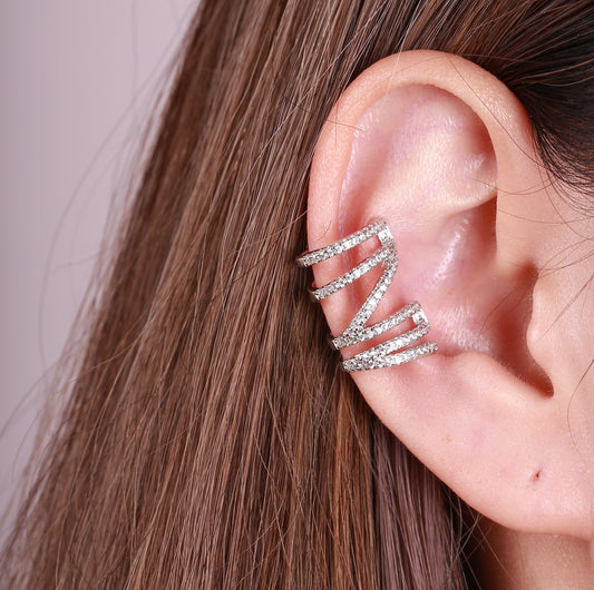 Line Pave Ear Cuff