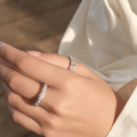 Triple Rows Baguette Ring